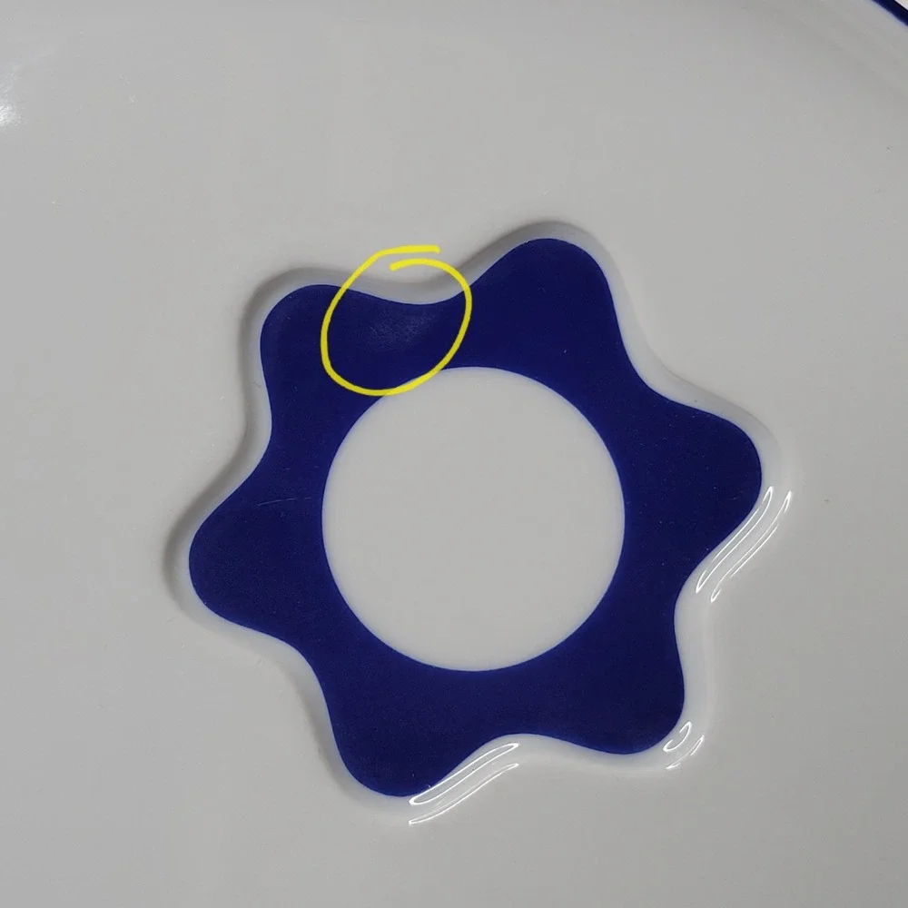 Crate Barrel Kahla Breeze Serving‎ Platter Snack Plate White Blue Flower Germany